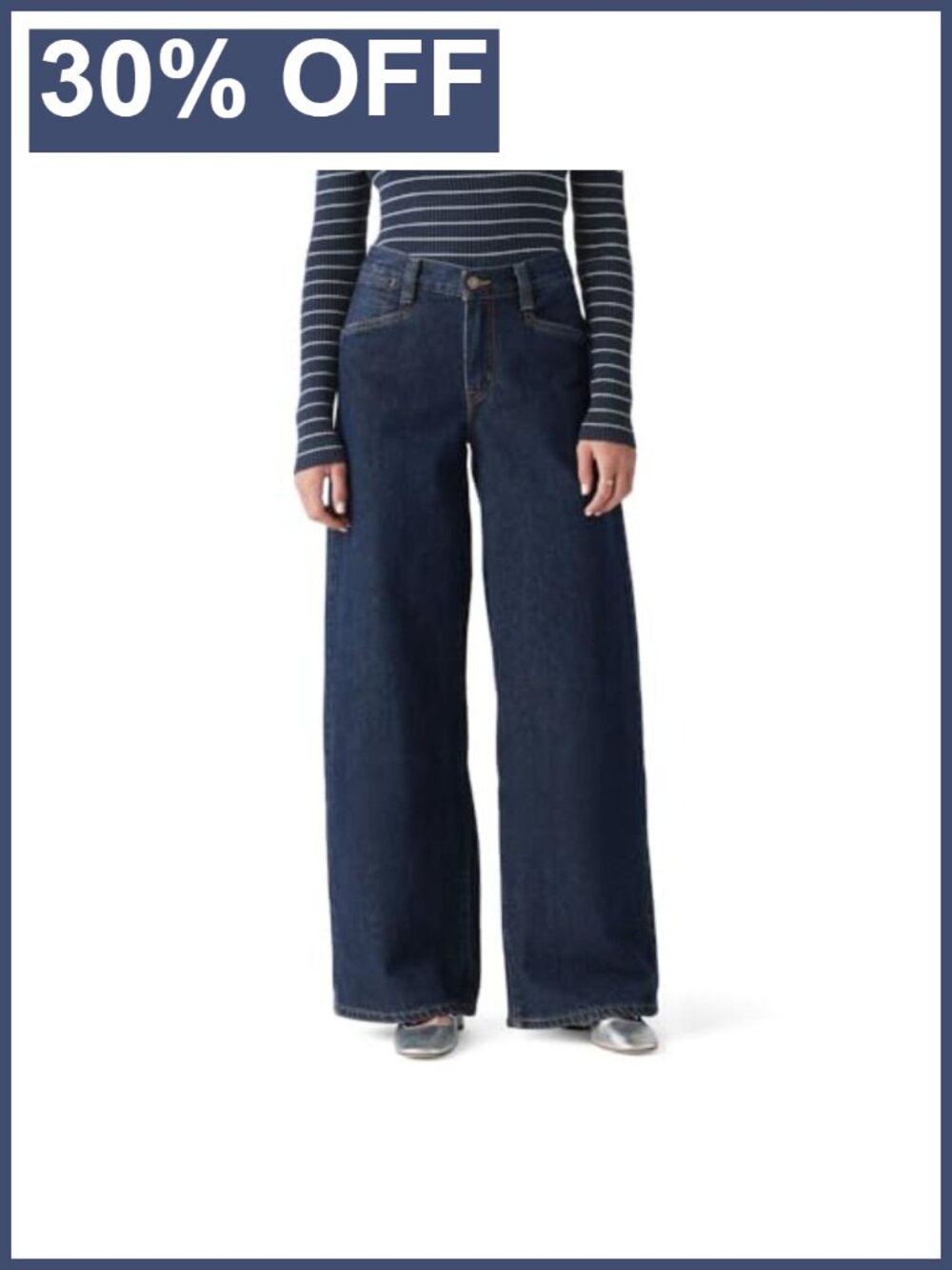 Levi's 94 Baggy Wide Leg Jeans Women's Mid Rise Loose Fit Non-Stretch